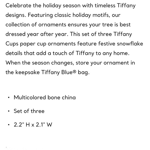 Tiffany & Co. Festive Snowflake Cups - Picture 2 of 2